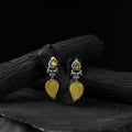 Yellow - saanjh bela nandi oxidised earrings - handcrafted
