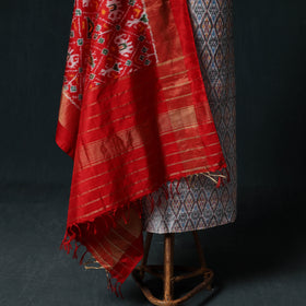 Pochampally Ikat Handwoven Pure Silk 2pc Unstitched Dress Material Kurta Set 26