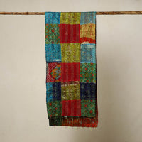 Multicolor - Reversible Patchwork Silk Bengal Kantha Stitch Stole 121