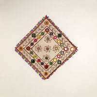 Handmade Mirror Work Kutch Embroidery Jute Hangings 26