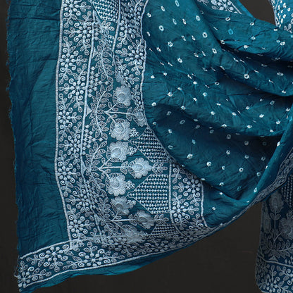 3pc Kutch Bandhani Tie-Dye Satin Cotton Suit Material Set 247