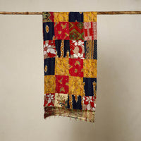 Multicolor - Reversible Patchwork Silk Bengal Kantha Stitch Stole 118