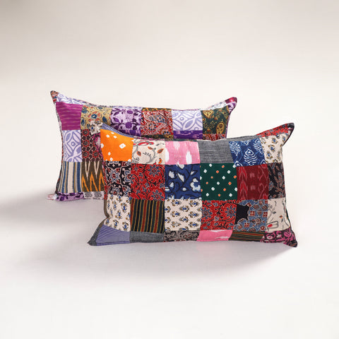 Multicolor - Handcrafted Patchwork Pillow Covers (Set of 2) 56