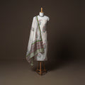 Chanderi Silk Sanganeri Hand Block Print Unstitched Dress Material: Kurta, Bottom with Dupatta 14