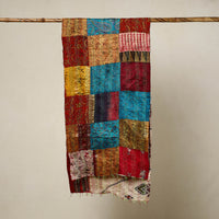 Multicolor - Reversible Patchwork Silk Bengal Kantha Stitch Stole 115