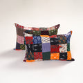 Multicolor - handcrafted patchwork pillow covers (set of 2)