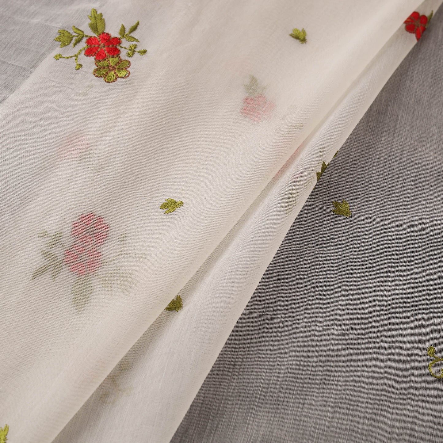 Handloom Chanderi Silk Threadwork Fabric 31