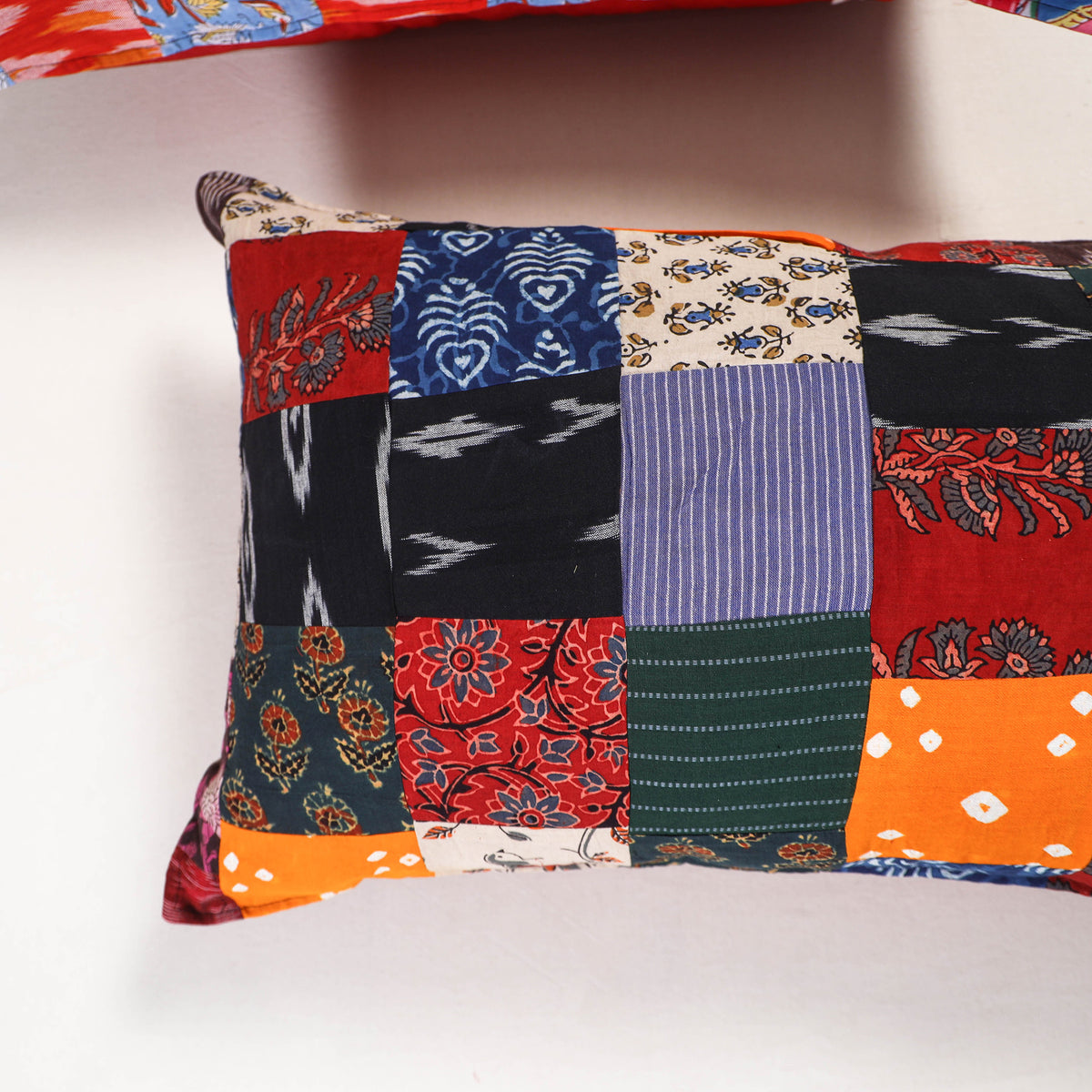 Multicolor - handcrafted patchwork pillow covers (set of 2)
