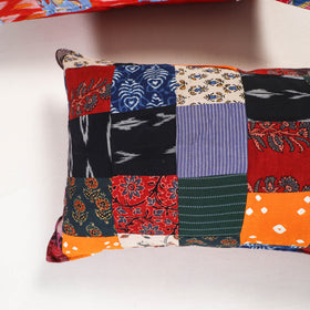 Multicolor - handcrafted patchwork pillow covers (set of 2)