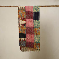 Multicolor - Reversible Patchwork Silk Bengal Kantha Stitch Stole 106