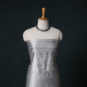 Pochampally Ikat Handwoven Pure Silk 2pc Unstitched Dress Material Kurta Set 29