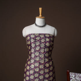 Chanderi Silk Sanganeri Hand Block Print Unstitched Dress Material: Kurta, Bottom with Dupatta 15