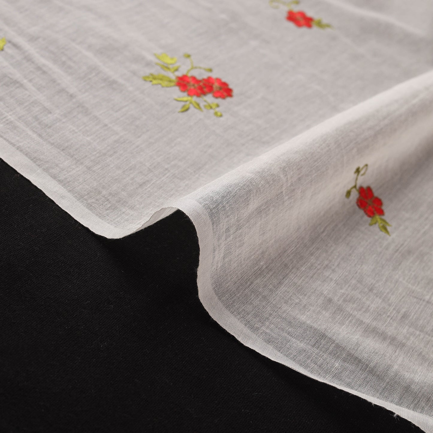 Handloom Chanderi Silk Threadwork Fabric 31