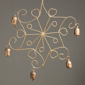  Flower - Kutch Copper Coated 6 Bells Wind Chimes