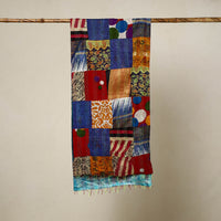 Multicolor - Reversible Patchwork Silk Bengal Kantha Stitch Stole 101