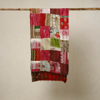 Multicolor - Reversible Patchwork Silk Bengal Kantha Stitch Stole 100