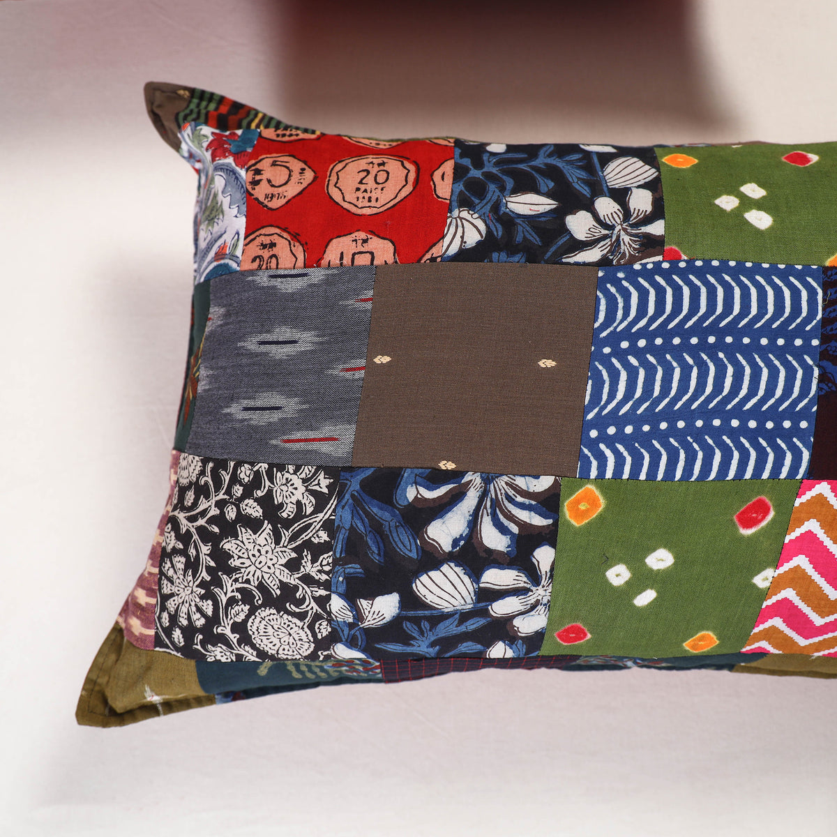 Multicolor - handcrafted patchwork pillow covers (set of 2)