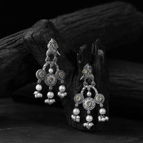 Yellow - saanjh bela sparrow oxidised earrings - handcrafted