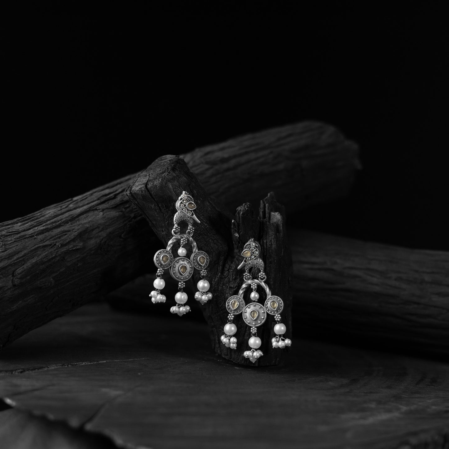 Yellow - saanjh bela sparrow oxidised earrings - handcrafted