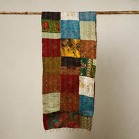 Multicolor - Reversible Patchwork Silk Bengal Kantha Stitch Stole 96