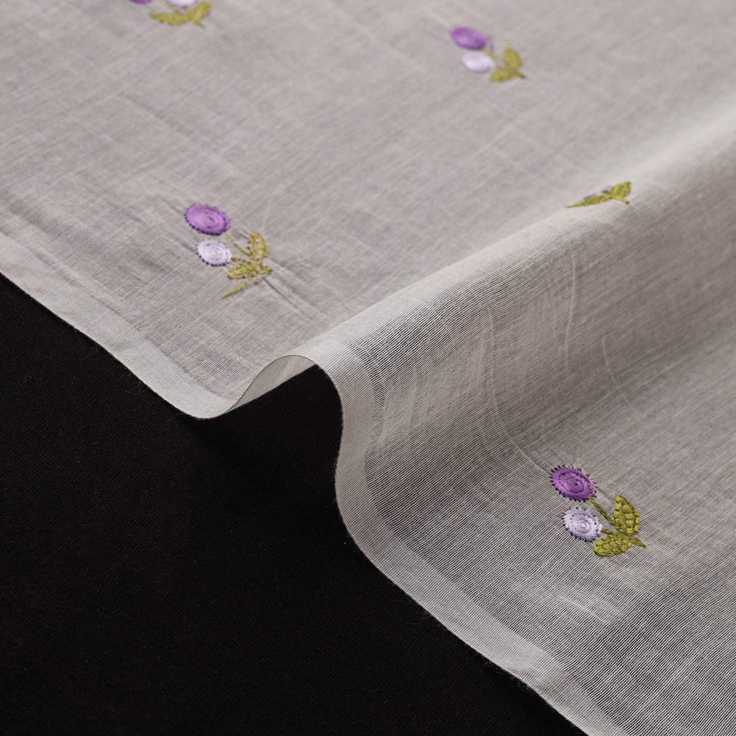 Handloom Chanderi Silk Threadwork Fabric 29