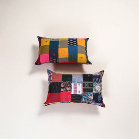 Multicolor - handcrafted patchwork pillow covers (set of 2)