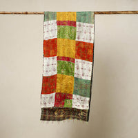 Multicolor - Reversible Patchwork Silk Bengal Kantha Stitch Stole 92