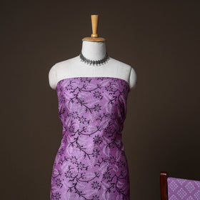 Chanderi Silk Jaipur Hand Block Print Unstitched Dress Material: Kurta, Bottom with Dupatta 17