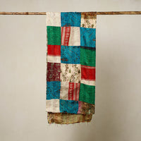 Multicolor - Reversible Patchwork Silk Bengal Kantha Stitch Stole 91