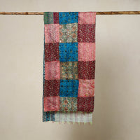 Multicolor - Reversible Patchwork Silk Bengal Kantha Stitch Stole 90