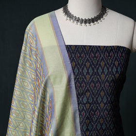 Pochampally Ikat Handwoven Sico 2pc Unstitched Dress Material Kurta Set 33