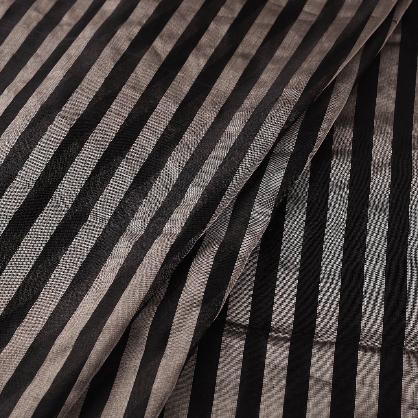 Handloom Full Tissue Silver Zari Stripes Chanderi Silk Fabric 25
