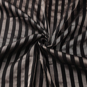 Handloom Full Tissue Silver Zari Stripes Chanderi Silk Fabric 25