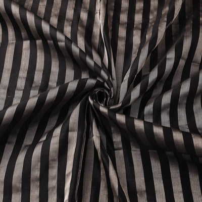 Handloom Full Tissue Silver Zari Stripes Chanderi Silk Fabric 25