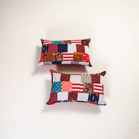 Multicolor - handcrafted patchwork pillow covers (set of 2)