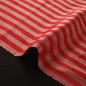 Handloom Full Tissue Silver Zari Stripes Chanderi Silk Fabric 27