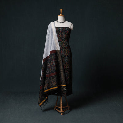 Pochampally Ikat Handwoven Sico 2pc Unstitched Dress Material Kurta Set 34