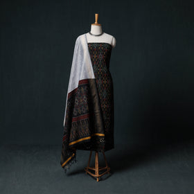 Pochampally Ikat Handwoven Sico 2pc Unstitched Dress Material Kurta Set 34