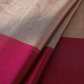 Handloom Full Tissue Silver Zari Stripes Chanderi Silk Fabric 26