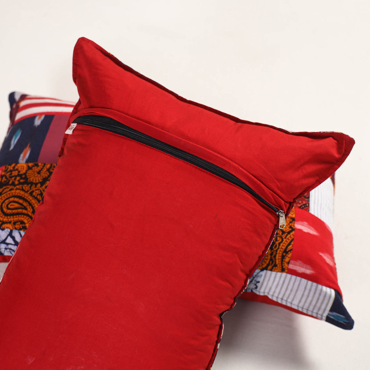 Multicolor - handcrafted patchwork pillow covers (set of 2)