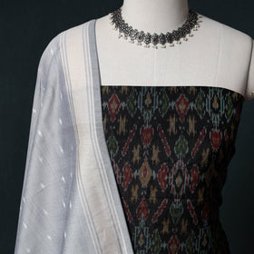 Pochampally Ikat Handwoven Sico 2pc Unstitched Dress Material Kurta Set 34