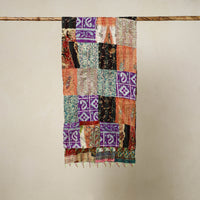 Multicolor - Reversible Patchwork Silk Bengal Kantha Stitch Stole 81