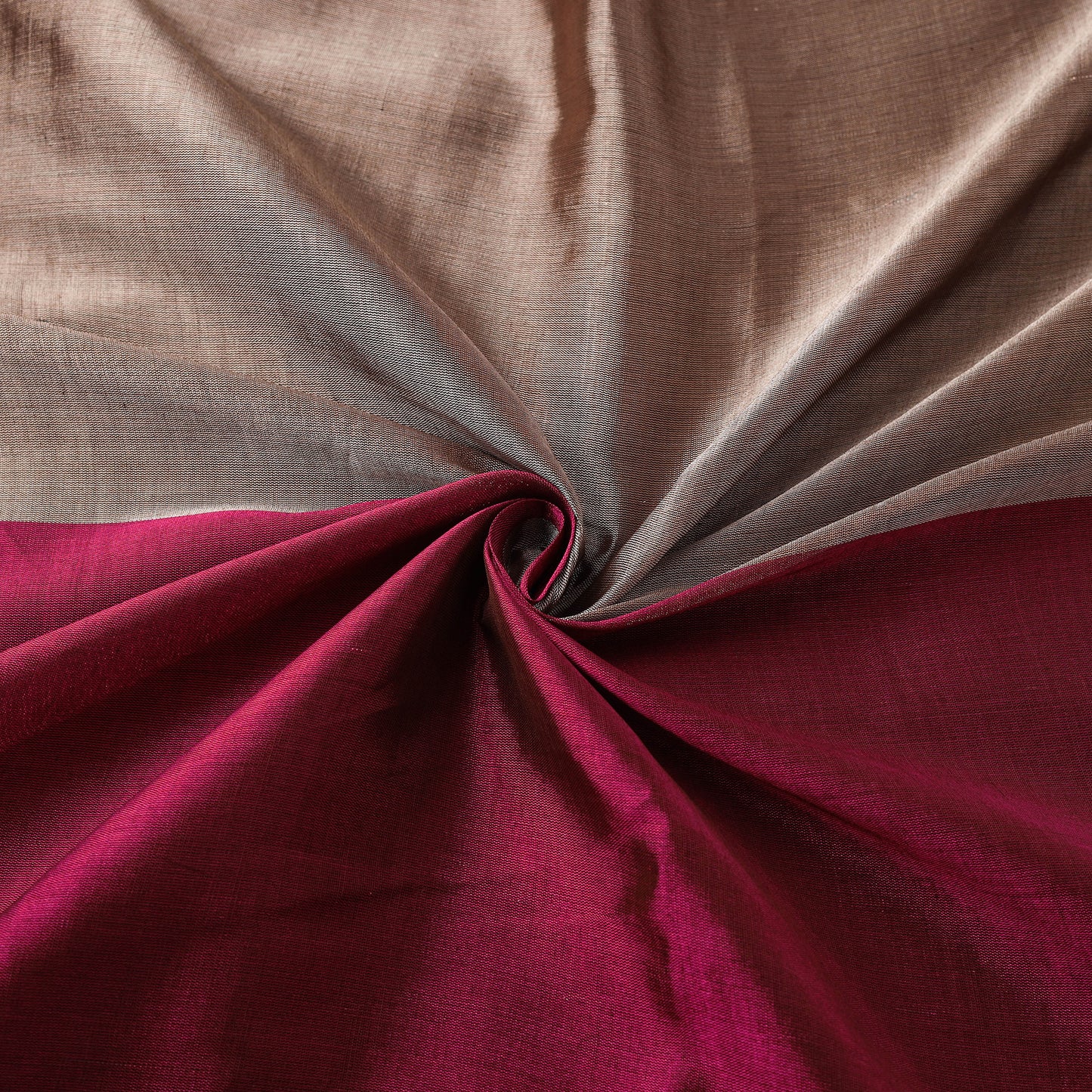 Handloom Full Tissue Silver Zari Stripes Chanderi Silk Fabric 26
