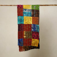 Multicolor - Reversible Patchwork Silk Bengal Kantha Stitch Stole 79