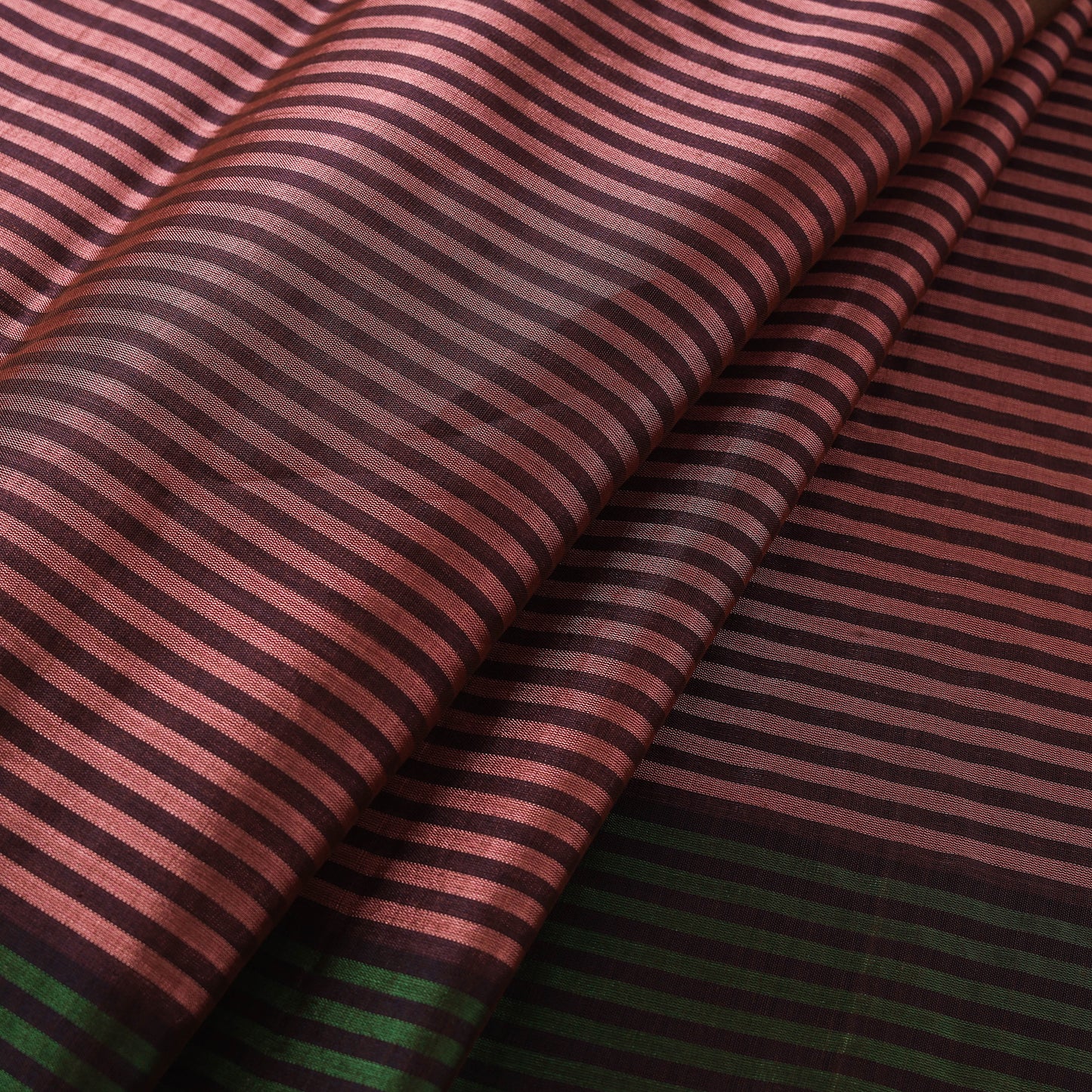 Handloom Full Tissue Silver Zari Stripes Chanderi Silk Fabric 24