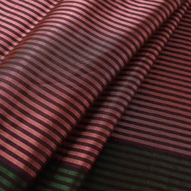 Handloom Full Tissue Silver Zari Stripes Chanderi Silk Fabric 24