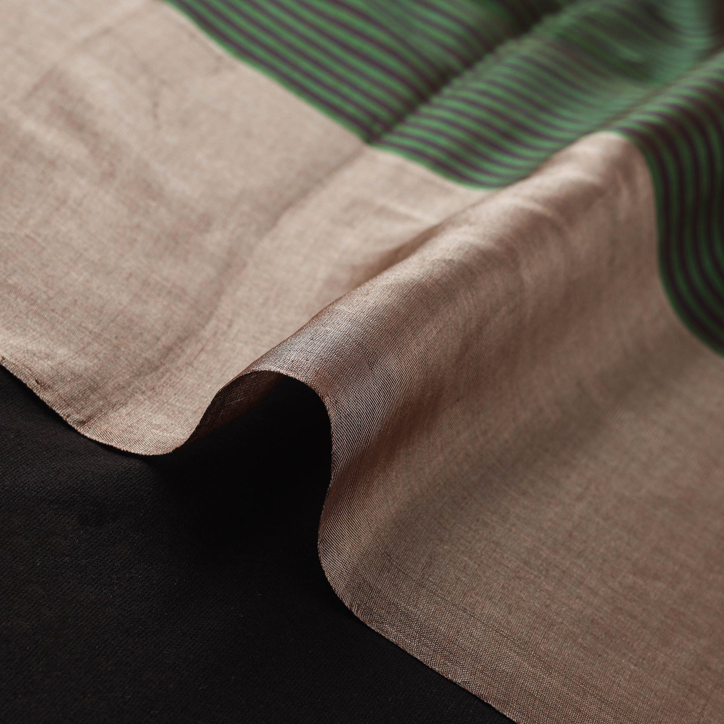 Handloom Full Tissue Silver Zari Stripes Chanderi Silk Fabric 24
