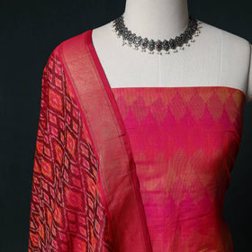 Pochampally Ikat Handwoven Sico 2pc Unstitched Dress Material Kurta Set 35
