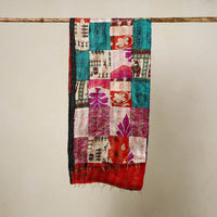 Multicolor - Reversible Patchwork Silk Bengal Kantha Stitch Stole 75