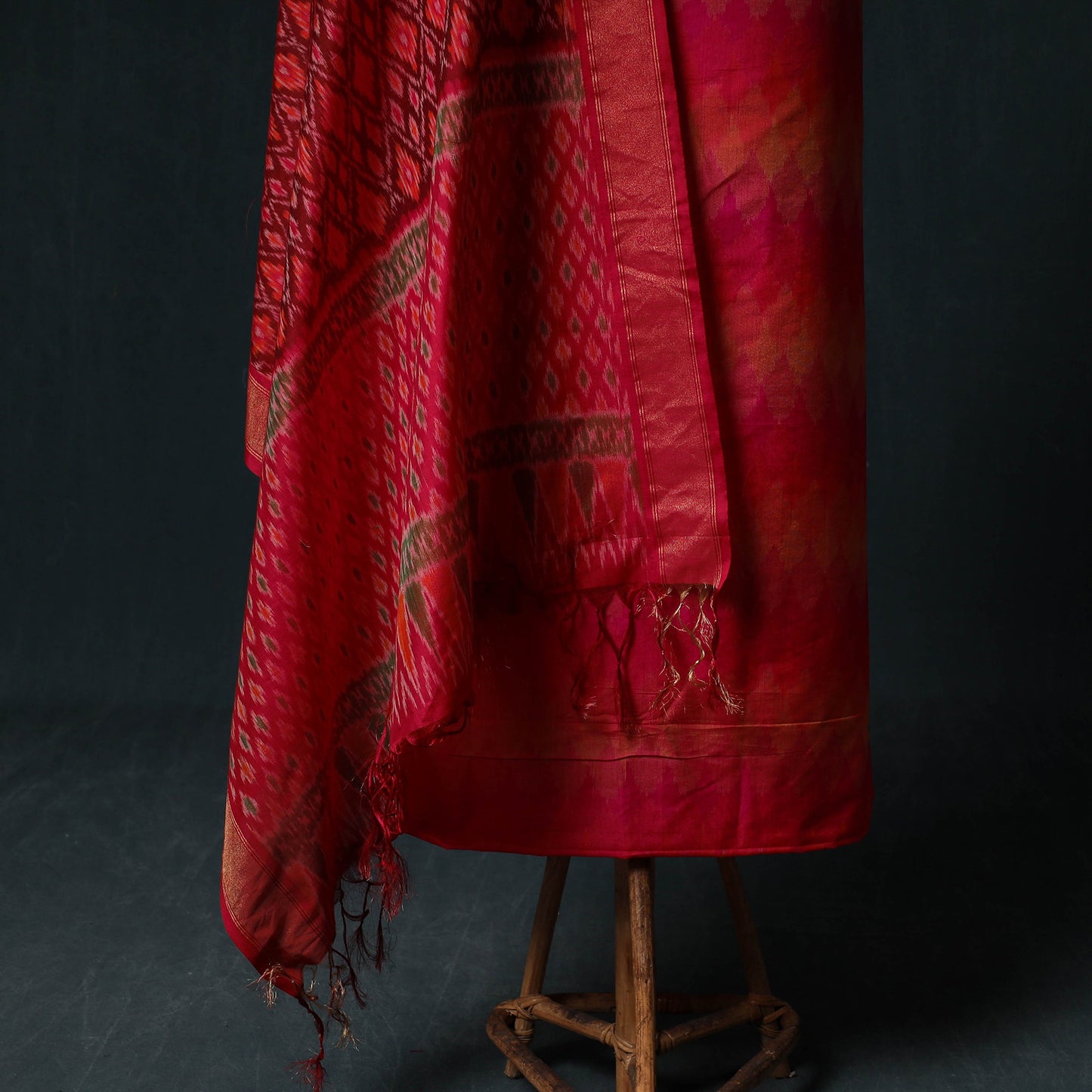 Pochampally Ikat Handwoven Sico 2pc Unstitched Dress Material Kurta Set 35